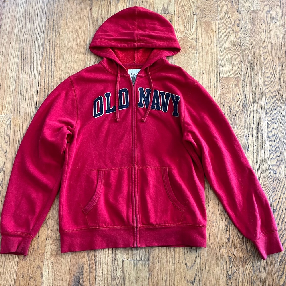 Old Navy Bright Red Zip-Up Hoodie